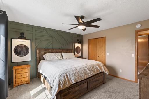 Large master bedroom with private bath and walk in closet!