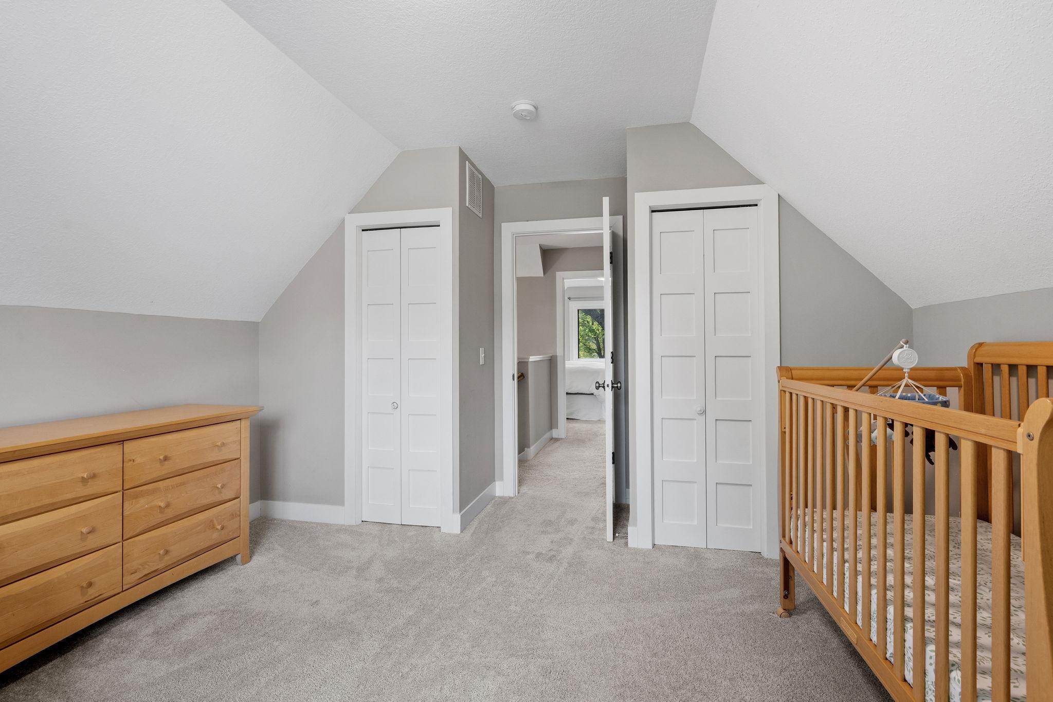 Dual closets in the second upstairs bedroom as well