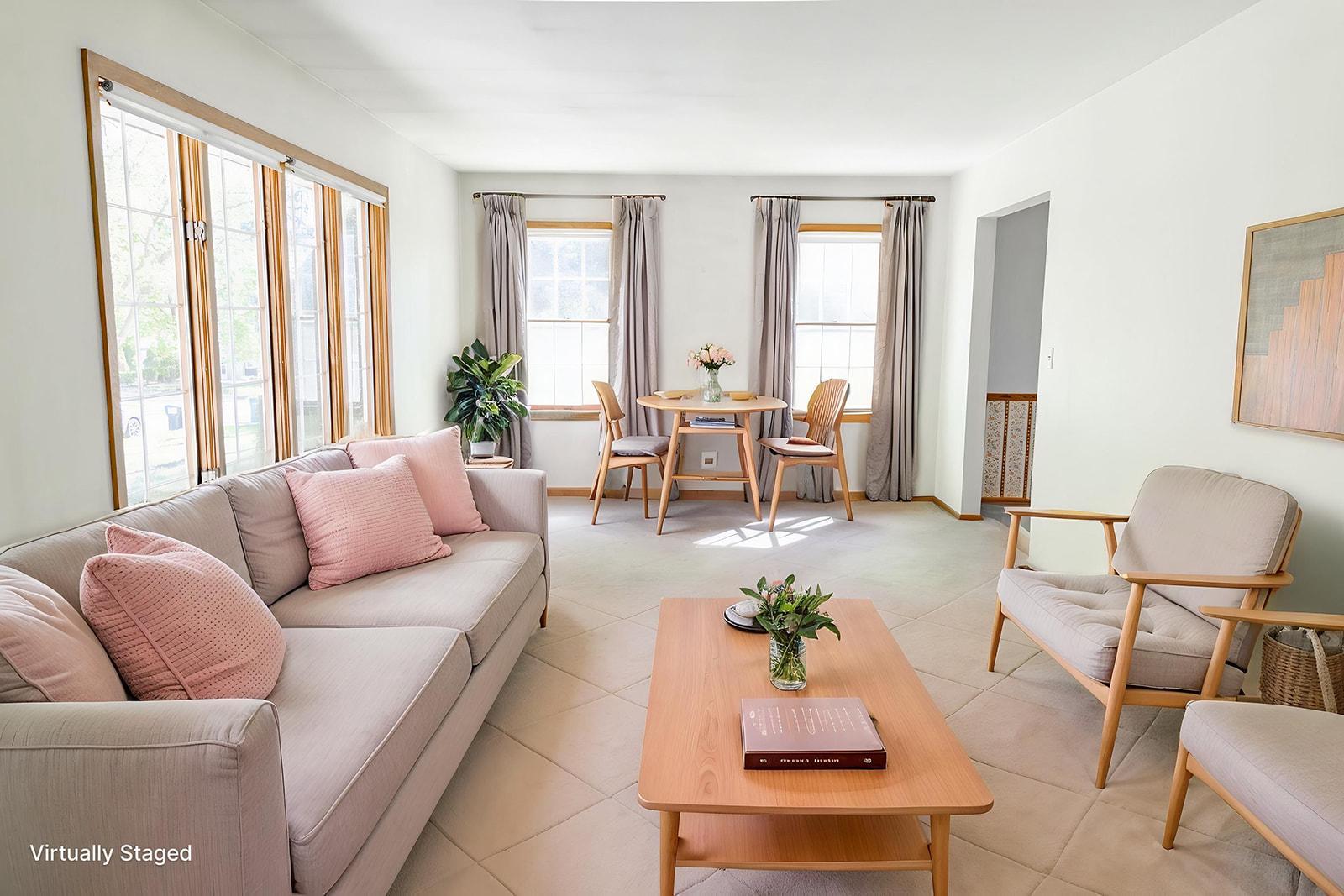 Virtually-staged Living Room