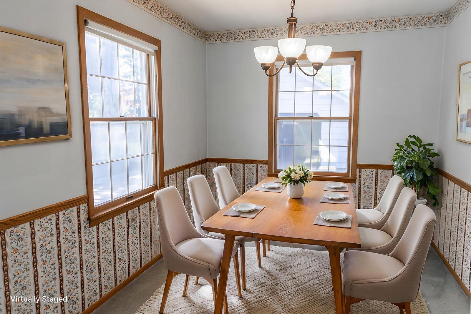 Virtually-staged Formal Dining Room