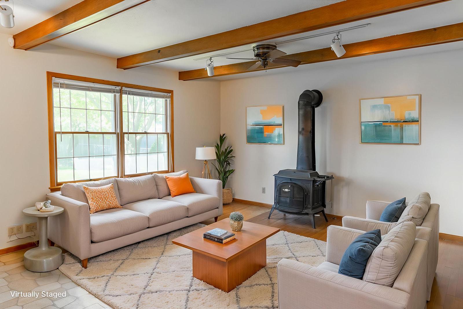 Virtually-staged Family Room