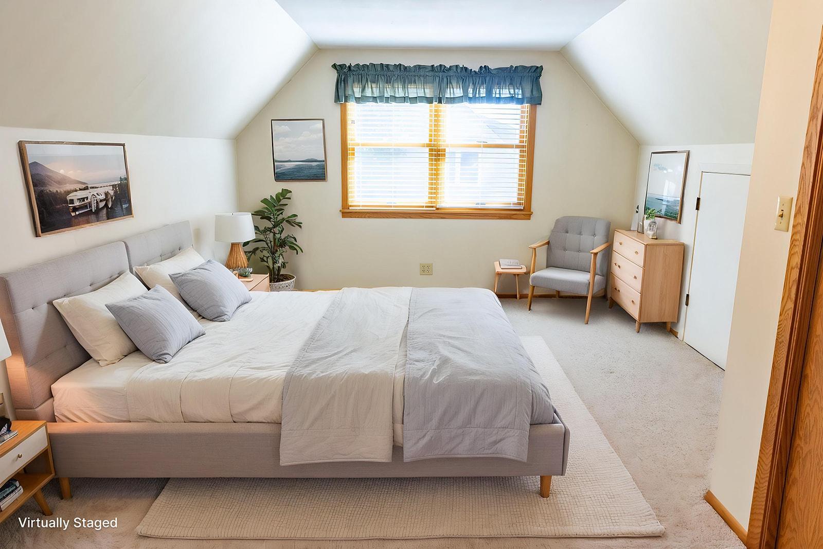 Virtually-staged Bedroom
