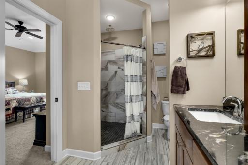 Primarey bath with separate shower and tub.