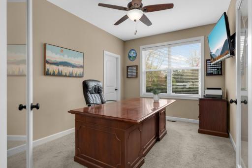 The second bedroom on the main level is currently used as an office. Flexibility for family, guests, home office space, or hobbies.