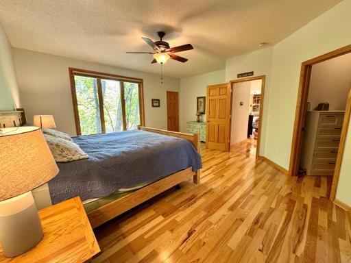 primary bedroom has a walk in closet and additional closet