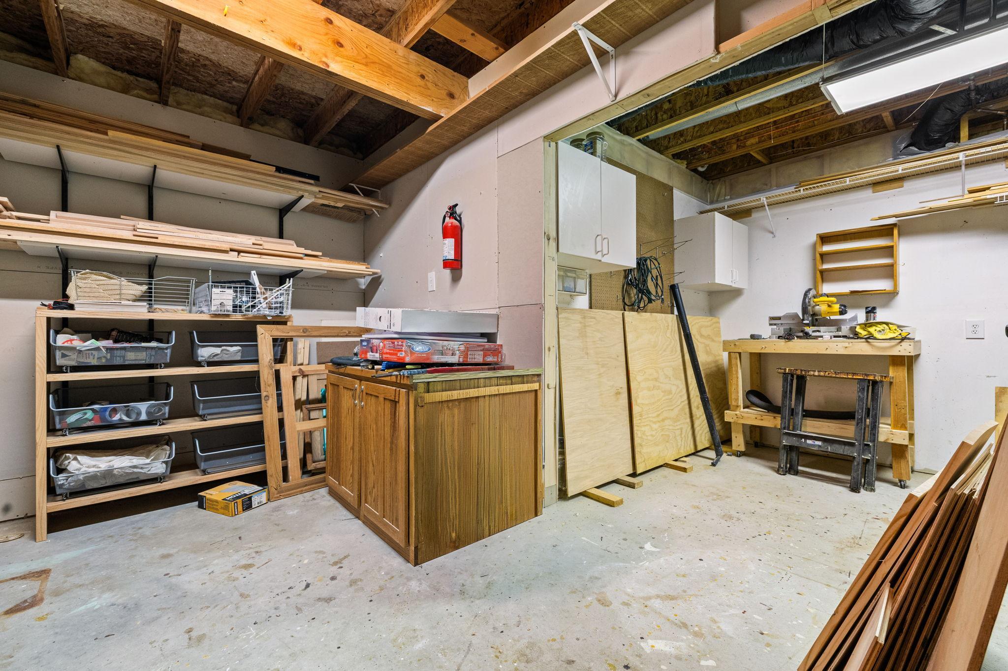 storage in the utility room