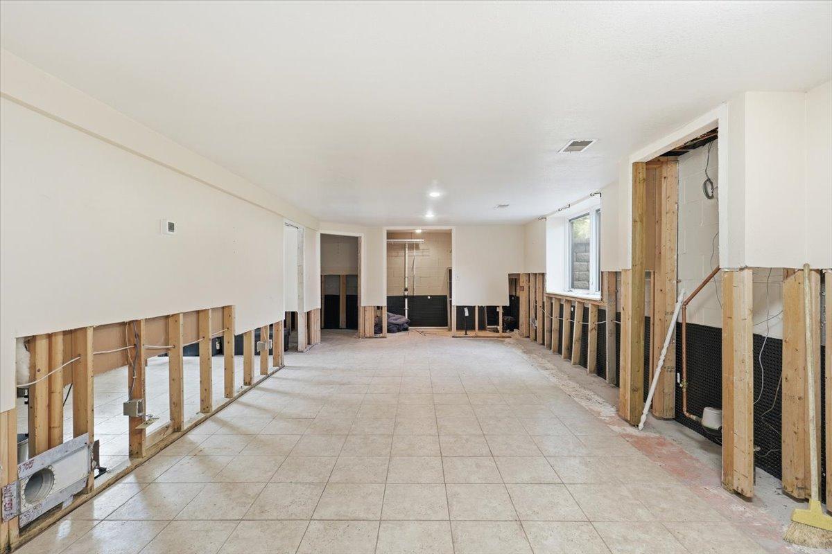 Finish the lower level to suit your needs. Recently professionally waterproofed.