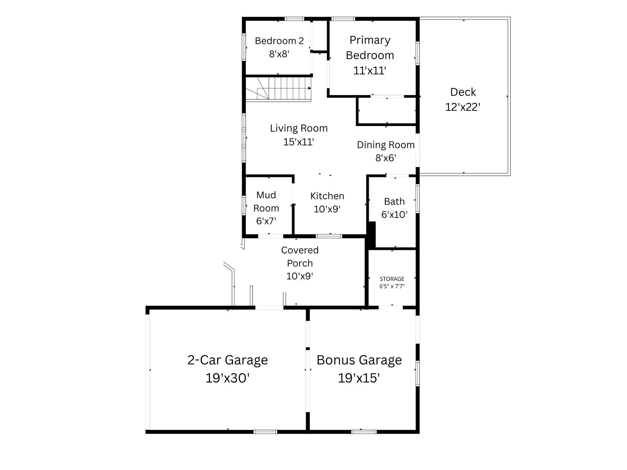 Main level layout - measurements approx.