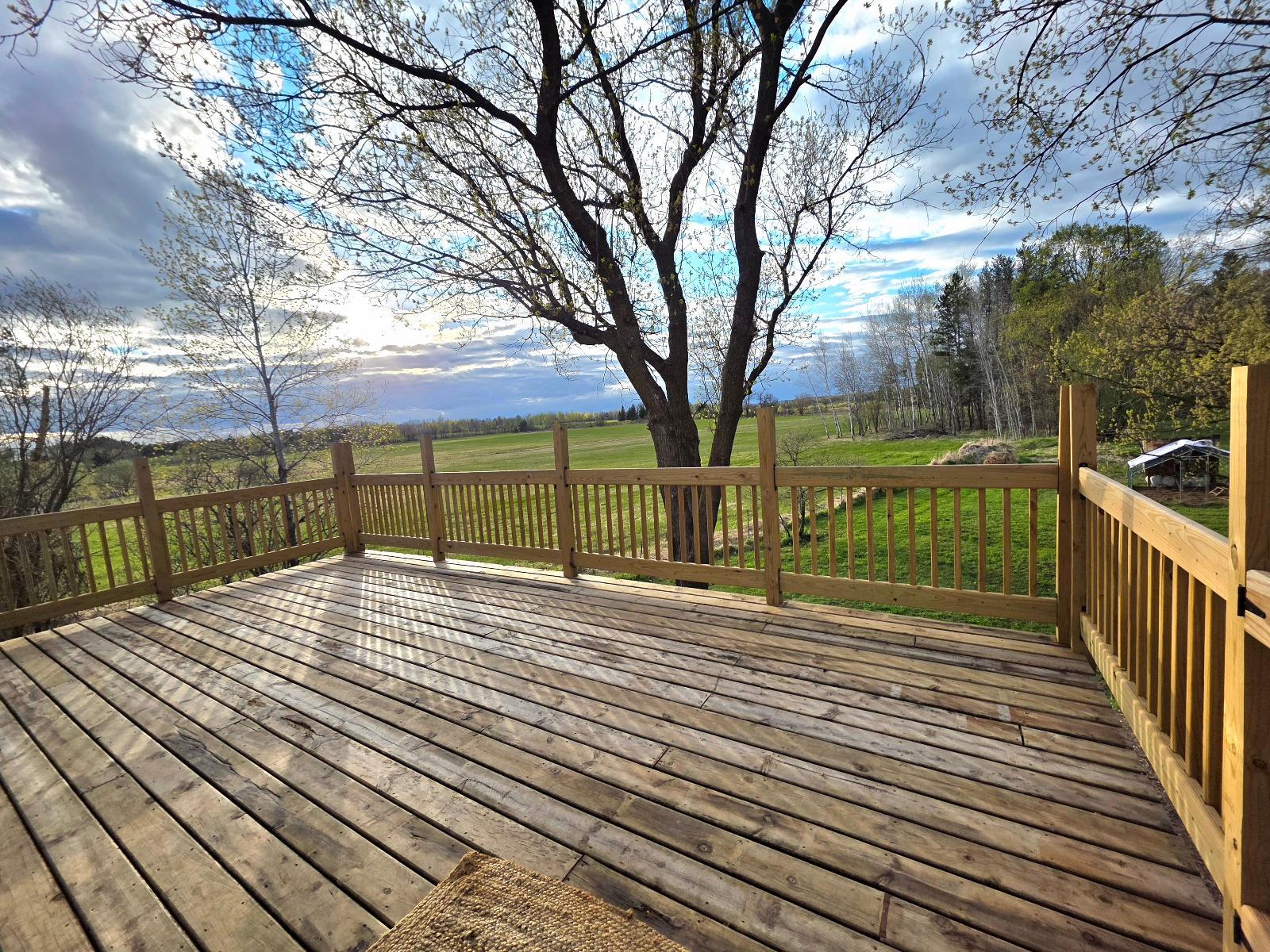 Huge deck with beautiful, peaceful views