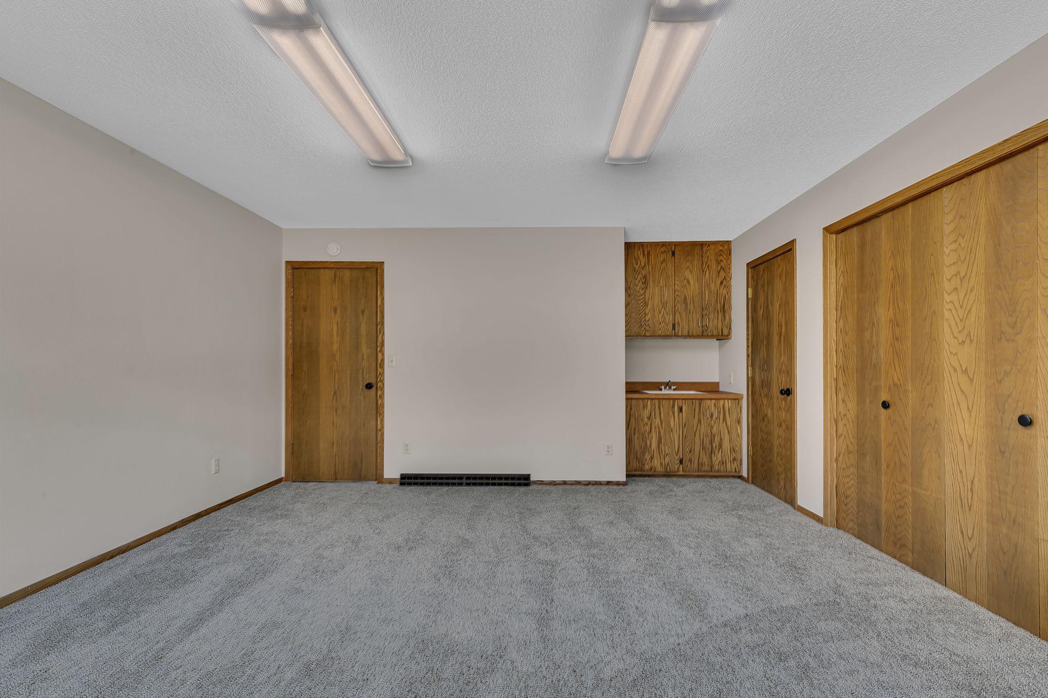Space that accommodates large bedroom or den.