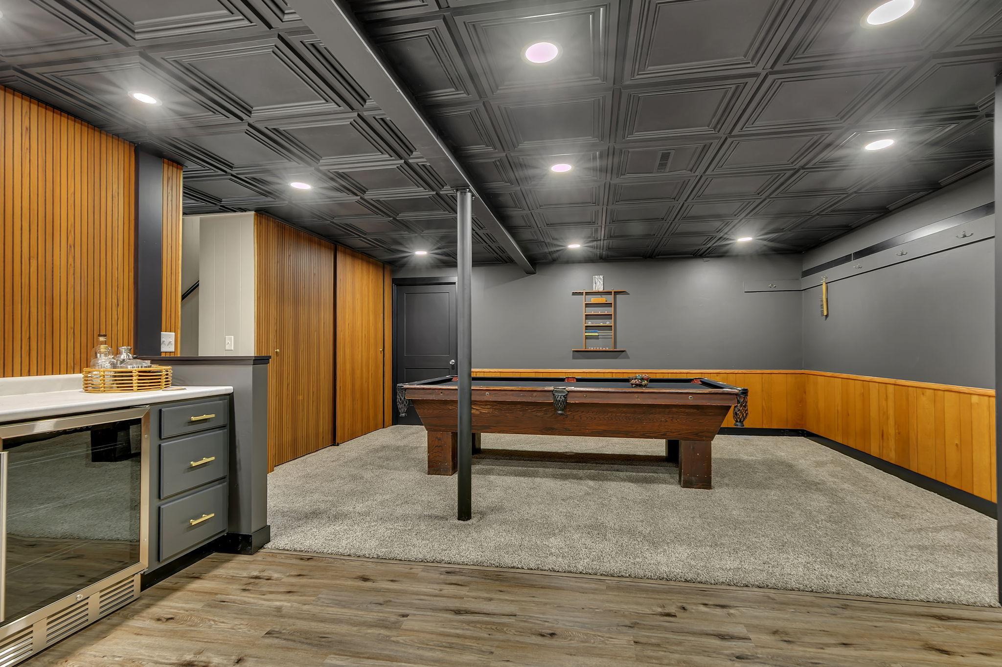 Dedicated billiards area provides a great space for recreation and relaxation.