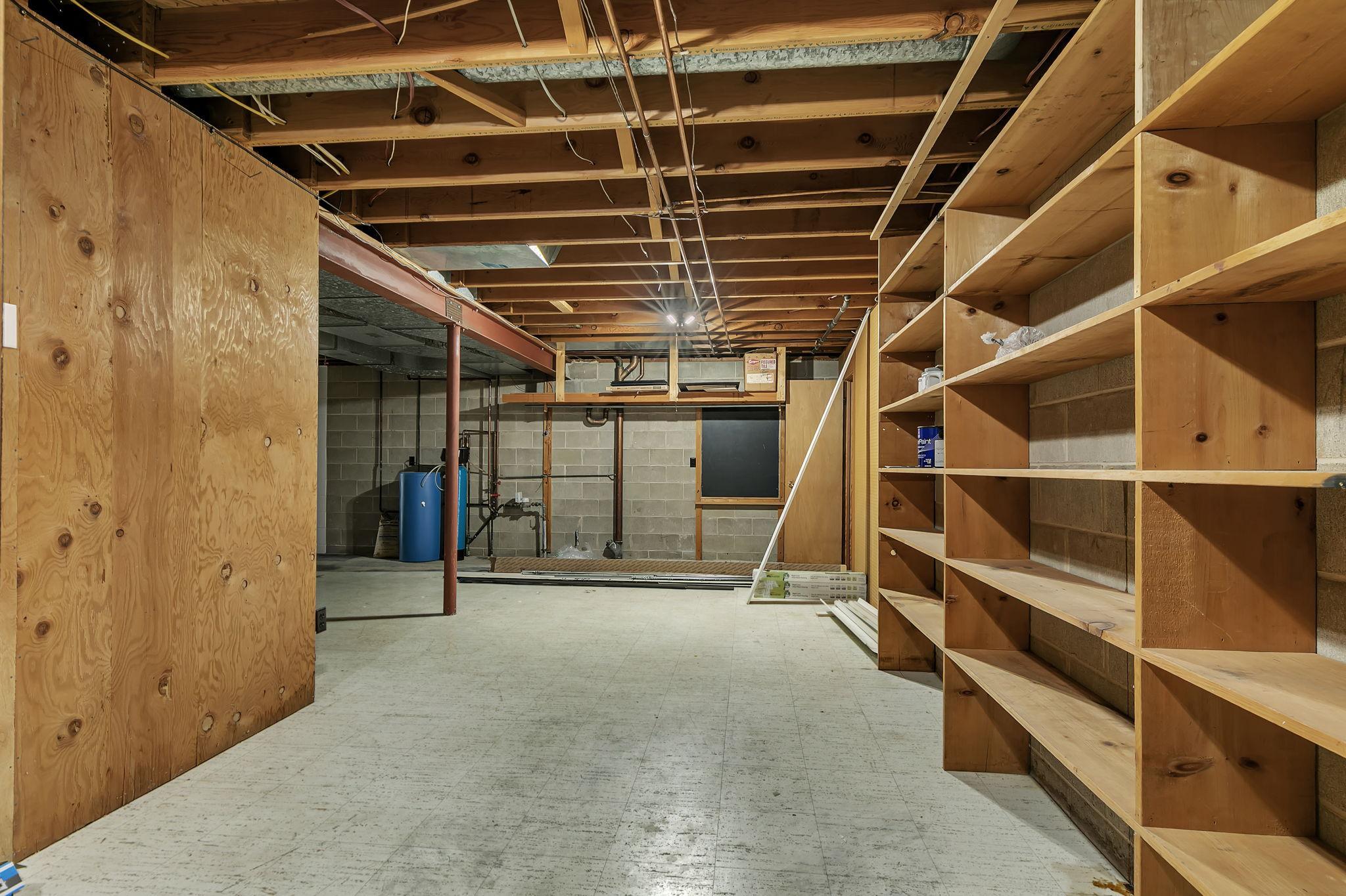 Ample storage throughout provides excellent functionality and flexibility. This storage space also hosts the mechanical room.