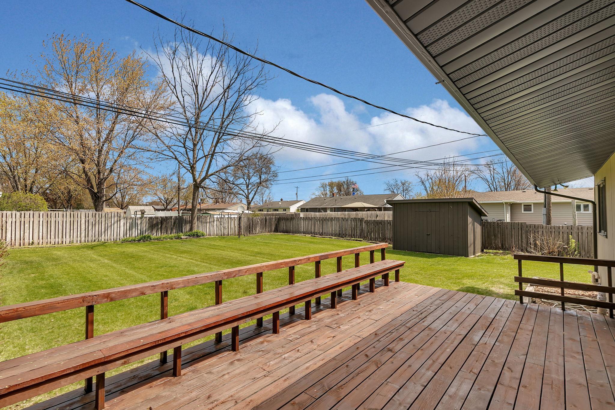 Fully fenced in backyard.