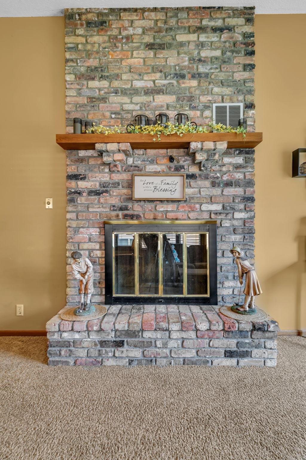 Cozy fireplace for warm nights at home.