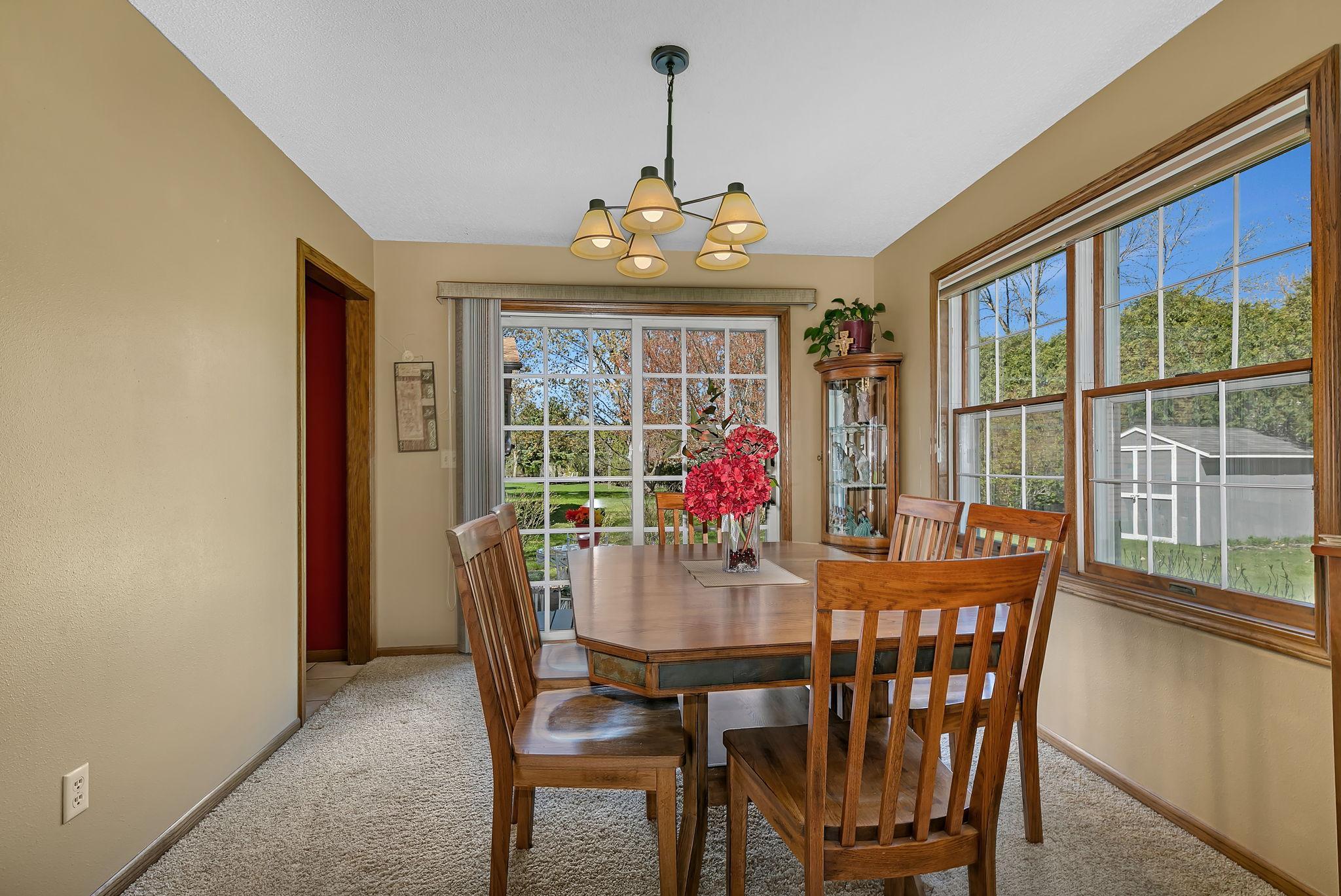 Plenty of natural light for dining.