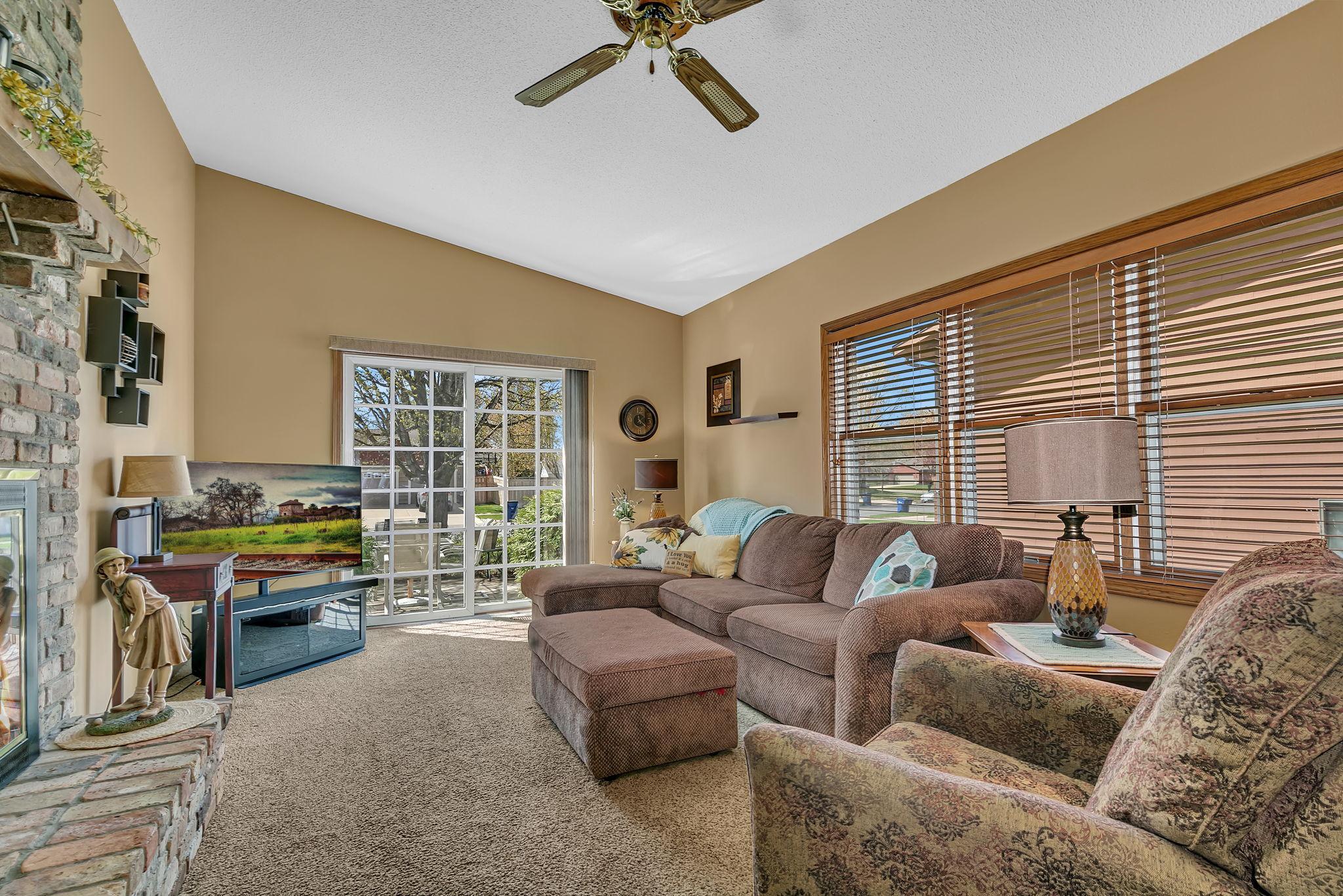 Amazing tv/great room with a walkout to the porch!