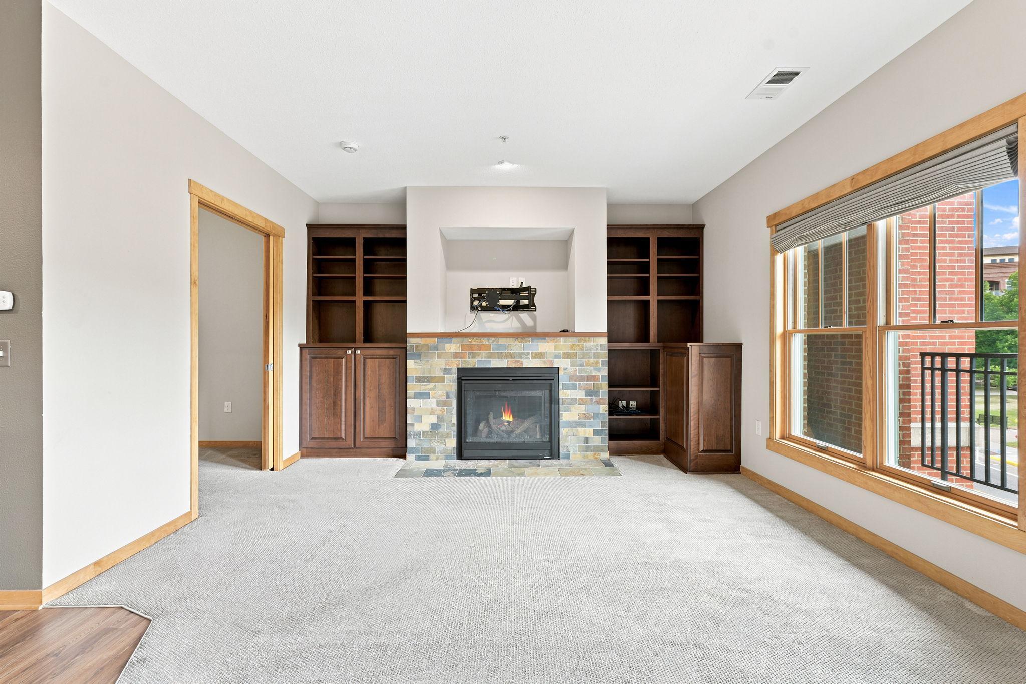 Built in book shelves