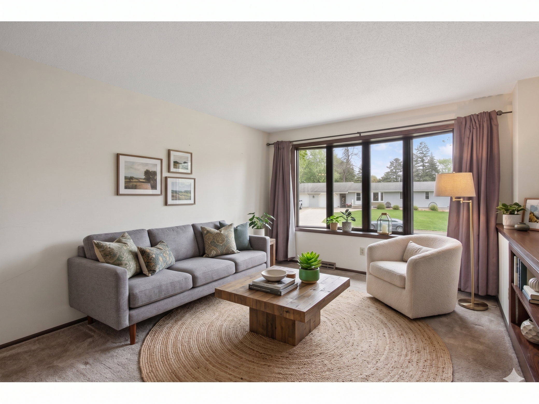 Main level: living room (virtually staged)