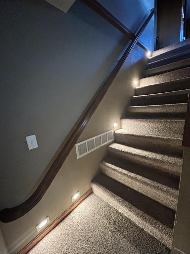 Great lighting on the stairs to lower level