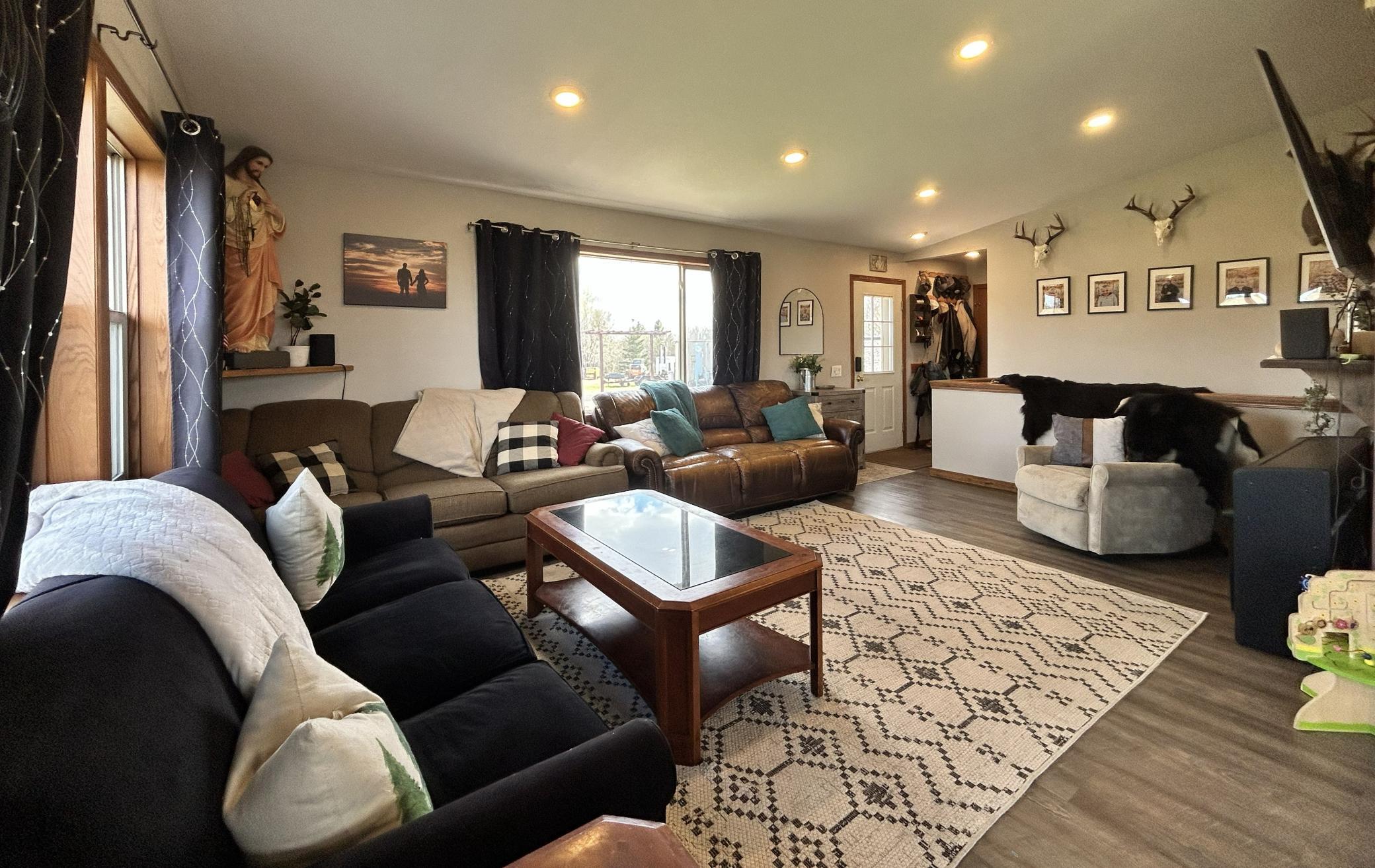 Spacious living room, front entry way