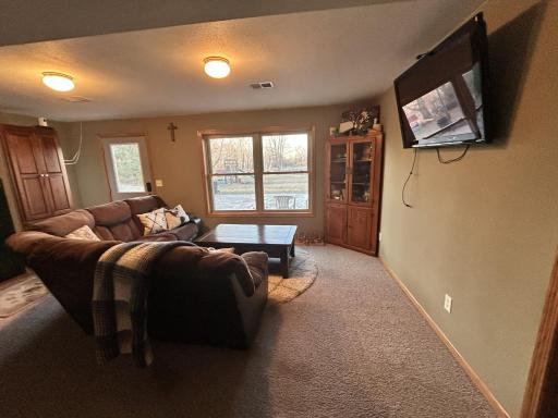 Lower level has 2 family rooms, with a walkout door to a large concrete patio for entertaining and hanging out