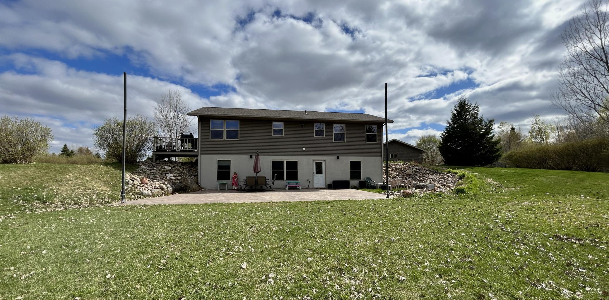 Stamped concrete patio in the back, you can entertain and make great memories out here!