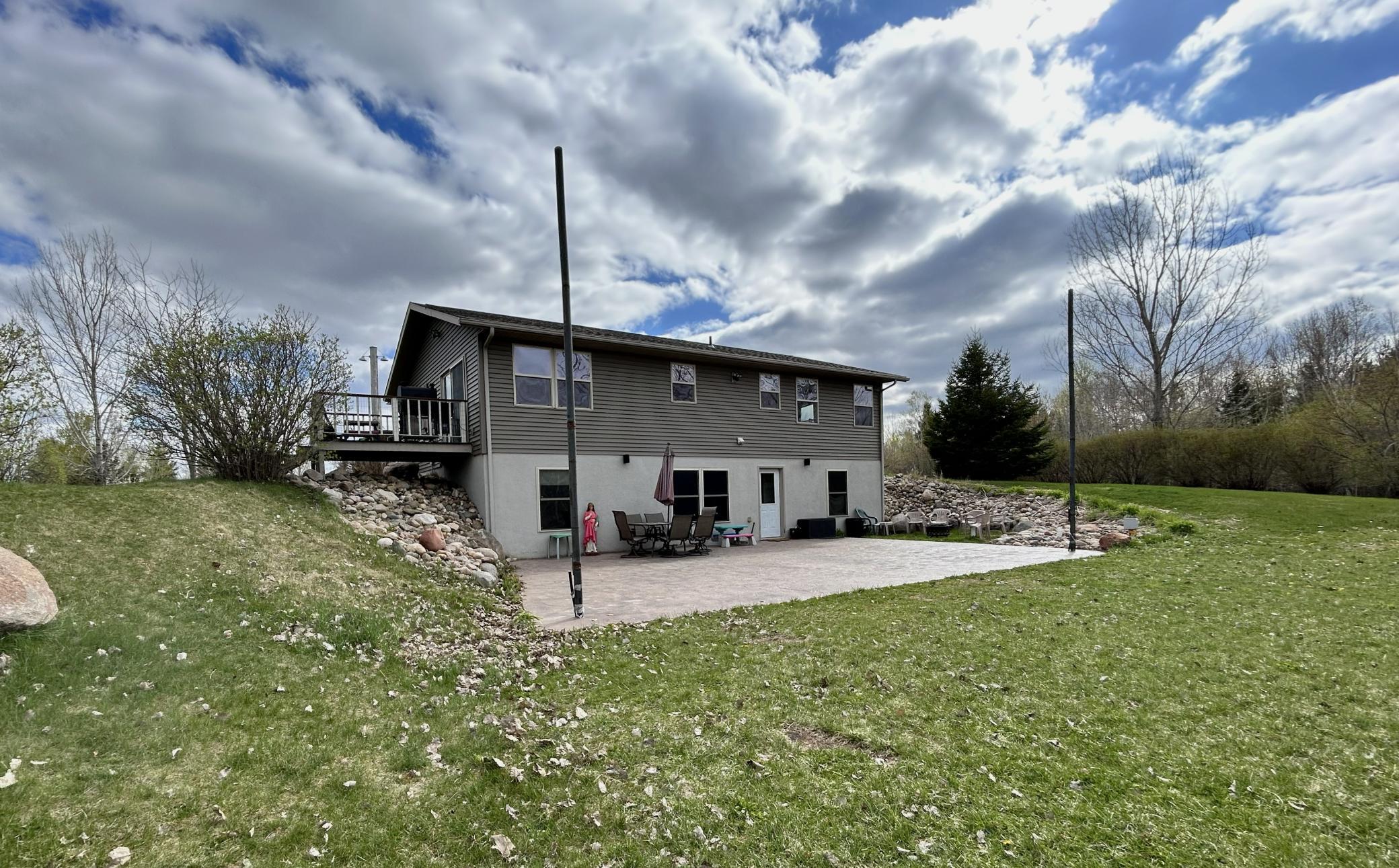Stamped concrete patio in the back, you can entertain and make great memories out here!