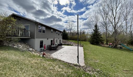 Stamped concrete patio in the back, you can entertain and make great memories out here!