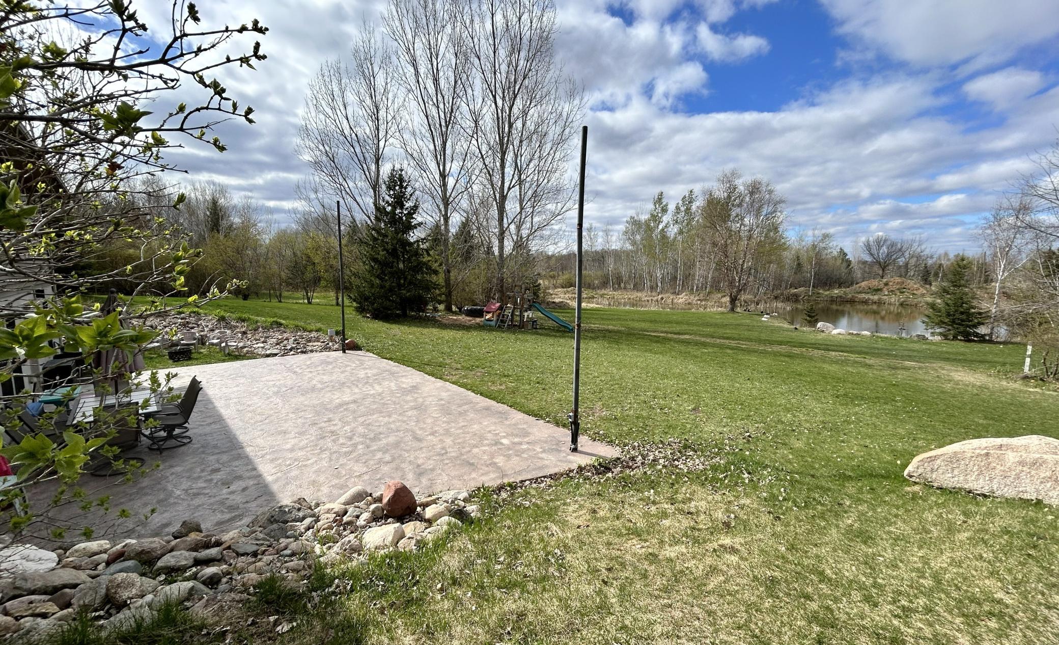 Stamped concrete patio in the back, you can entertain and make great memories out here!