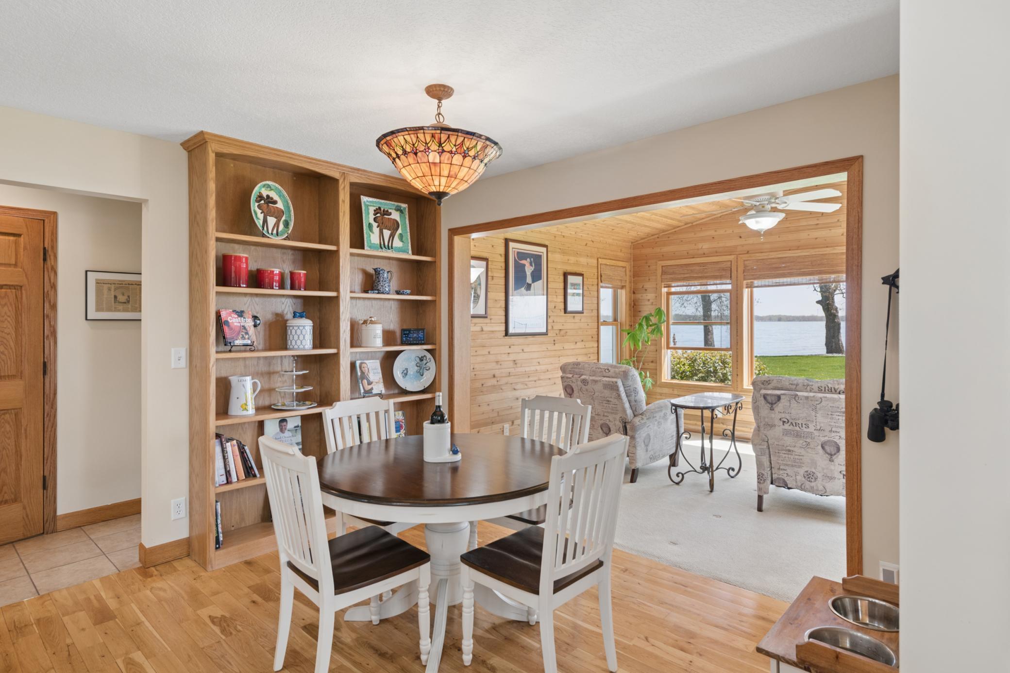 Informal dining area - but you also have views of the lake!