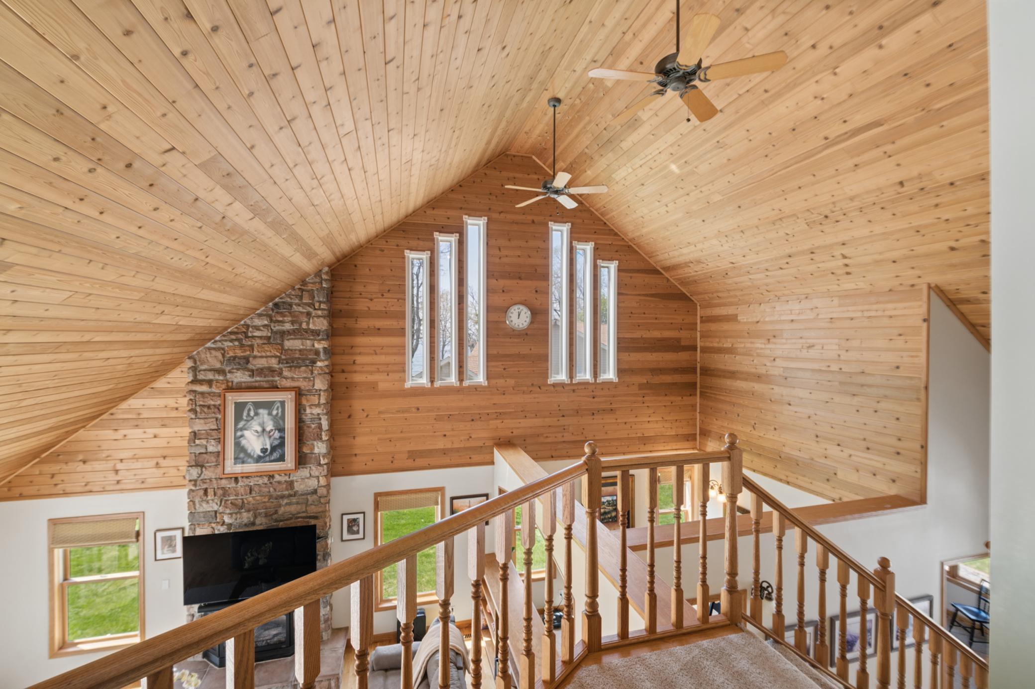 Heading up to the second level you have an amazing view overlooking the lower level great room!