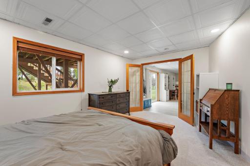 Huge 3rd bedroom in lower level with French doors - this bedroom could easily be shared in case you need that 4th bedroom