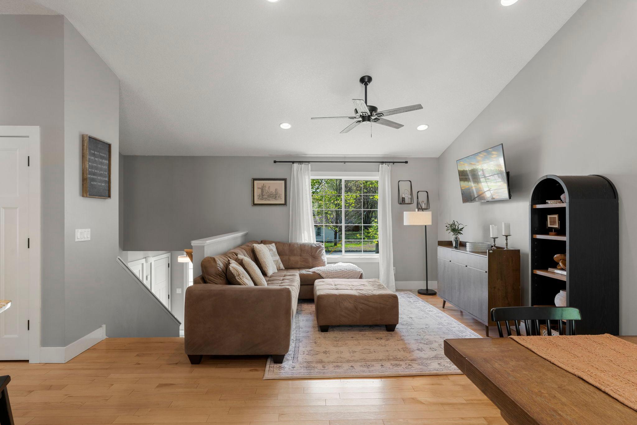 Open and bright living room