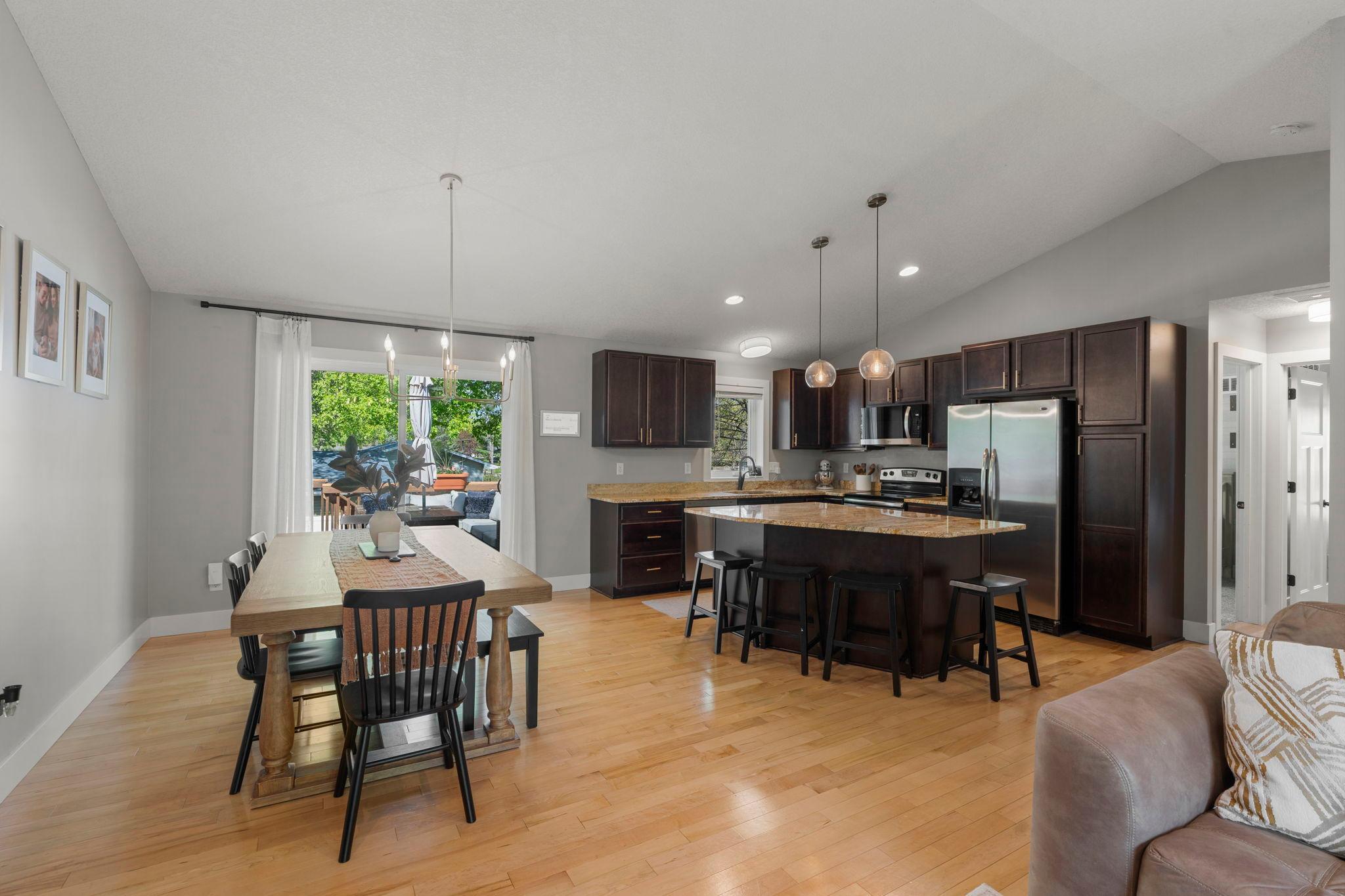 This open floor plan is open and bright