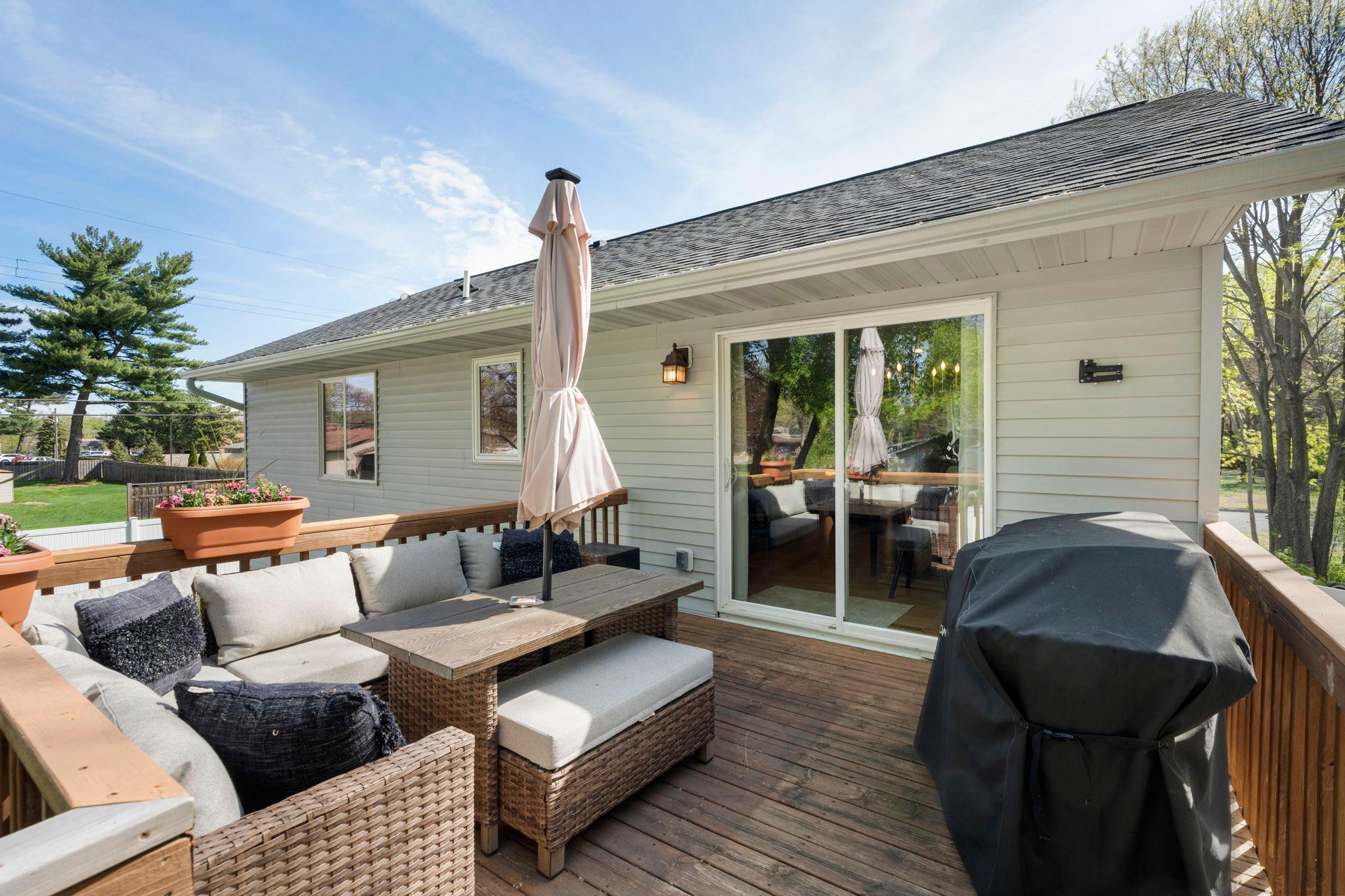 Enjoy the deck overlooking the backyard