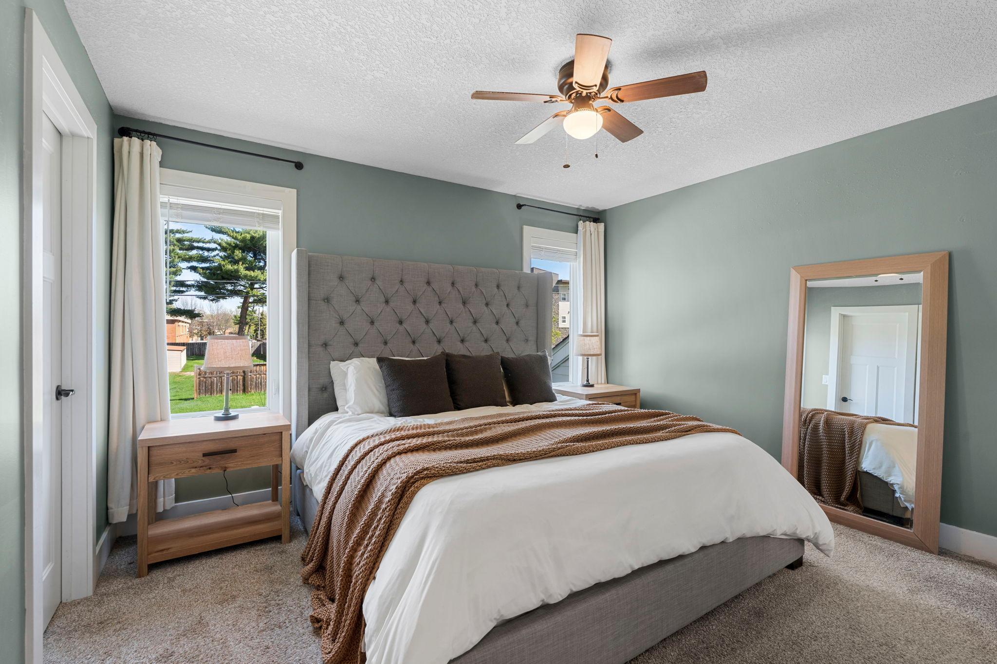 Spacious and bright primary bedroom