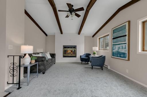 Step into this well let living room with fresh updates all around.