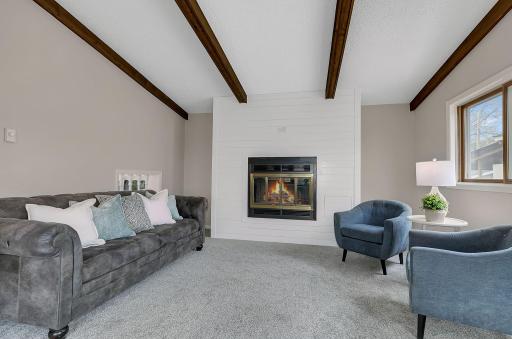 Fireplace becomes a focal point and creates a warm ambiance.