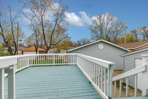 Deck creates another outdoor living area.
