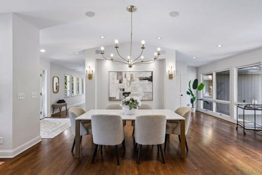 Flexible open floorpan on the mail level with White oak flooring