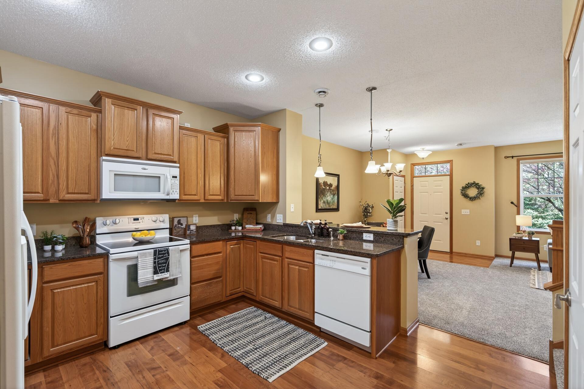 Cabinets designed for convenience - two lazy susan cabinets, and pull out drawers!