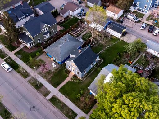 Aerial view. The home features a new roof and new siding. The siding on the garage will be completed prior to close.