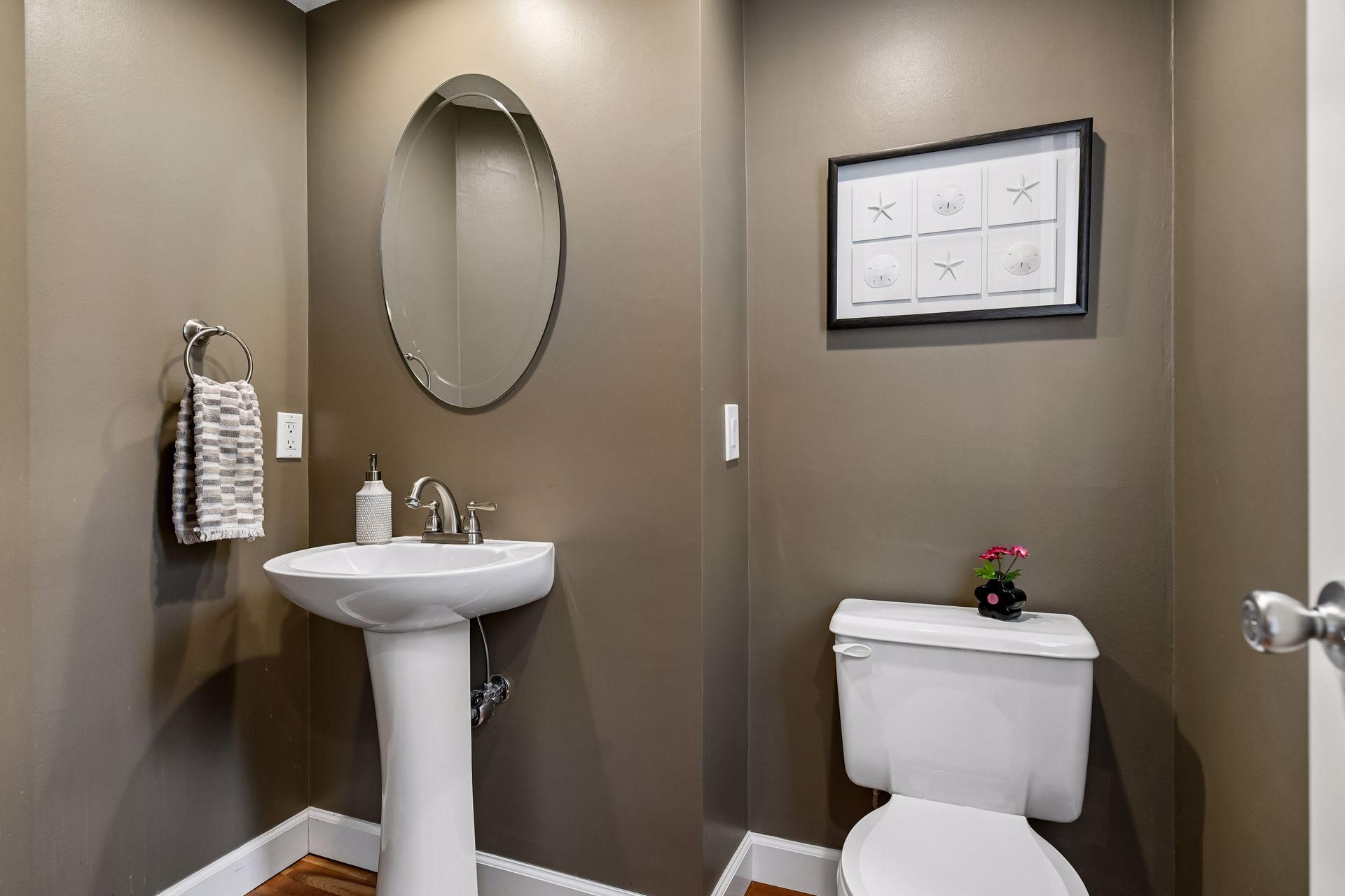 Convenient powder bath on the main level.