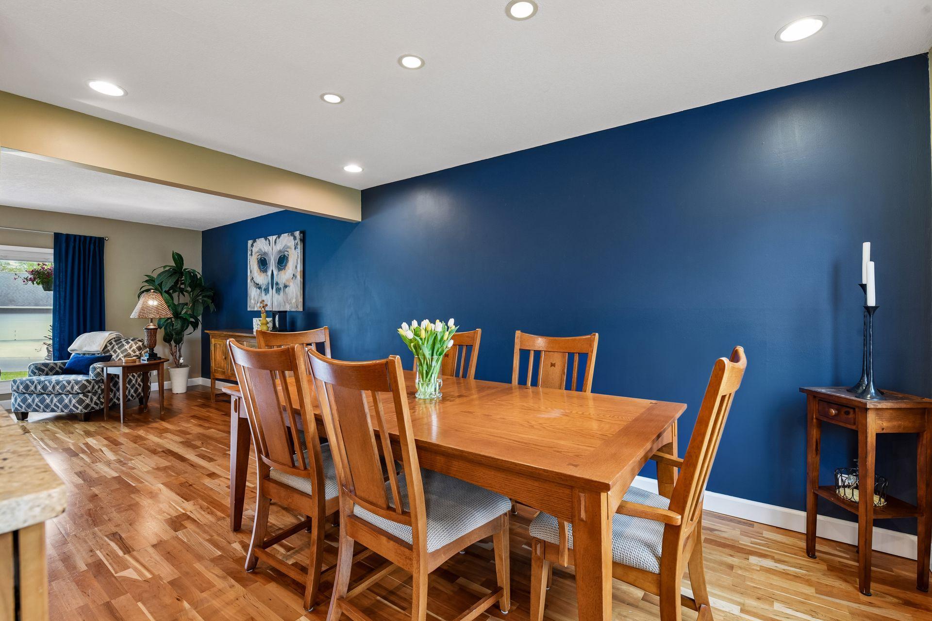 Living room seamlessly connects to the dining area.