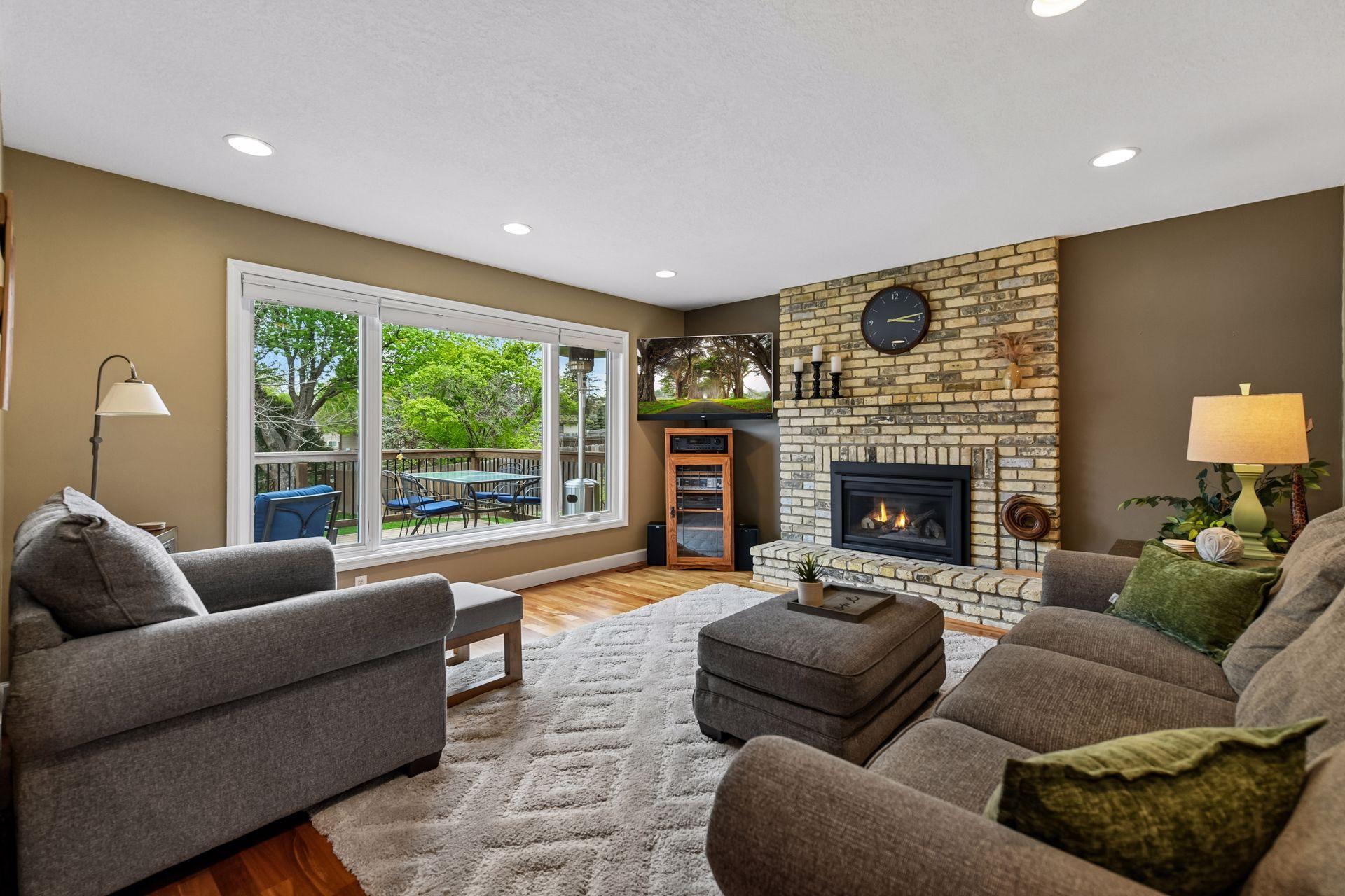 Cozy and inviting family room on the main level.