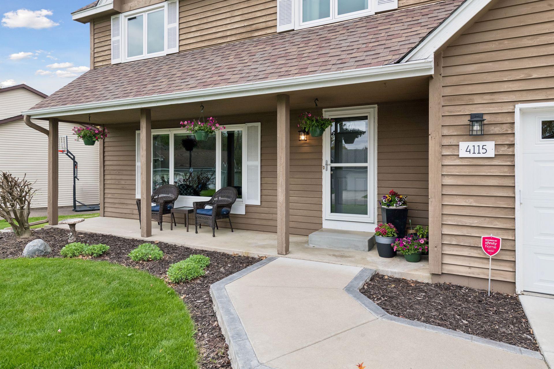Charming front porch.