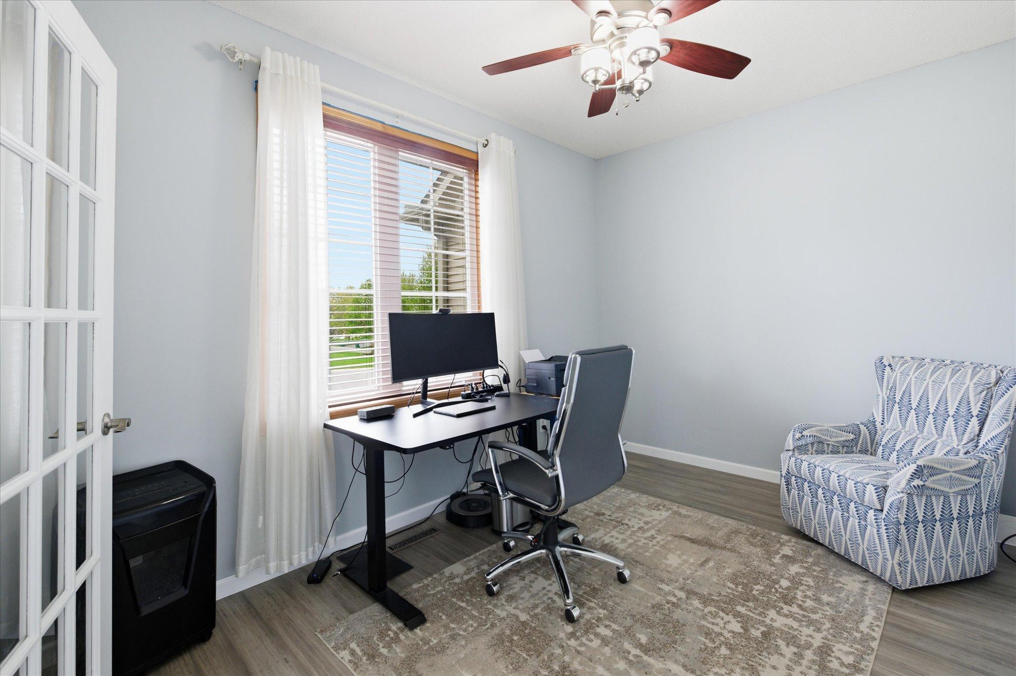 Main level office can be used as a main floor bedroom