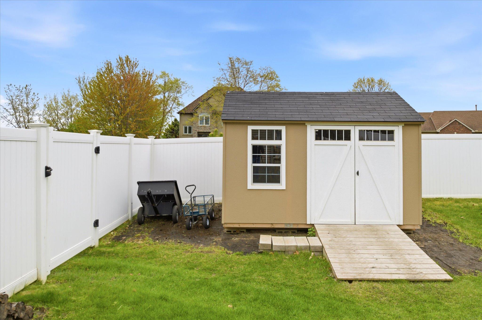 Newer shed stays with the home