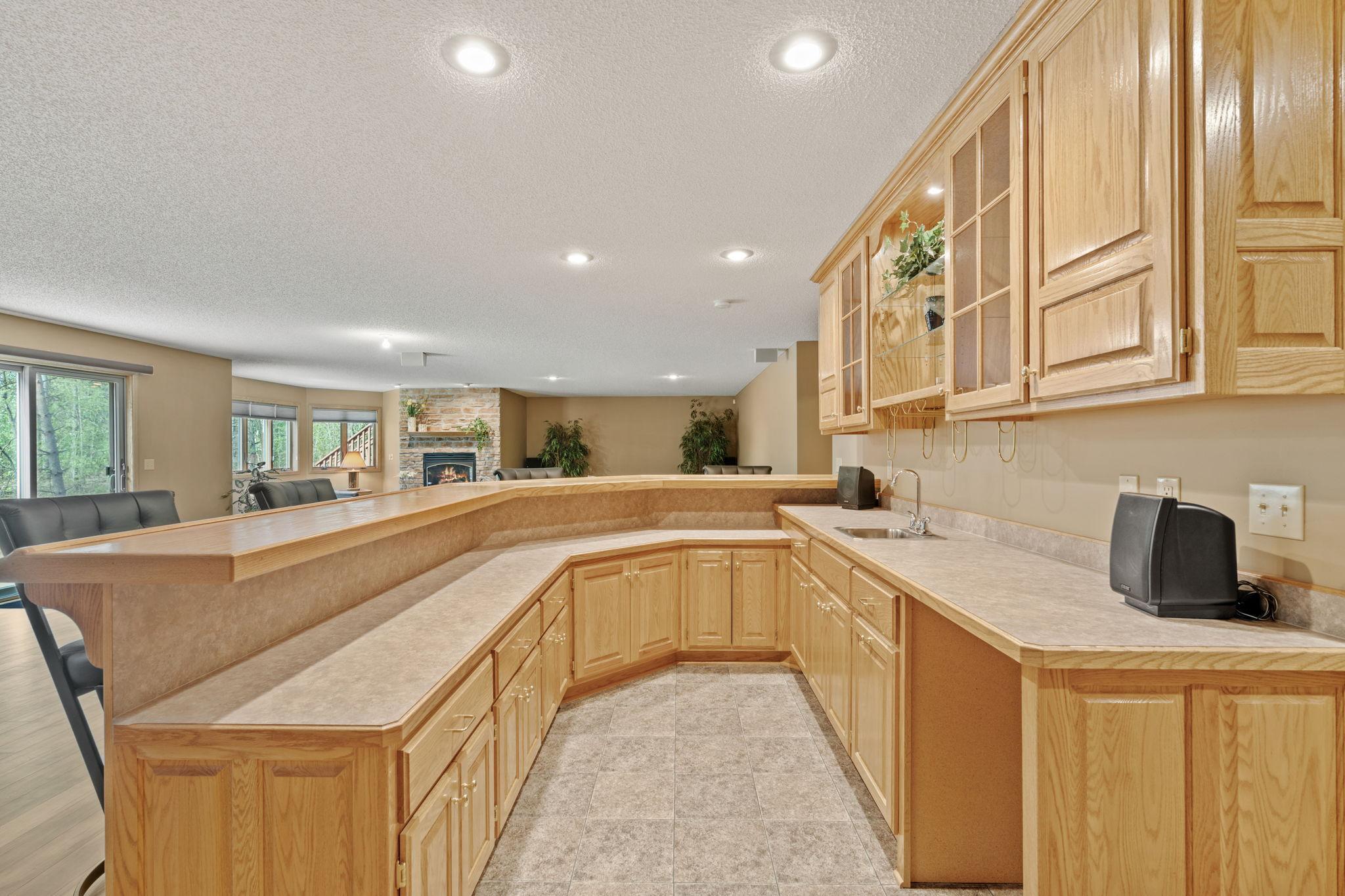 Built in wet bar in lower level