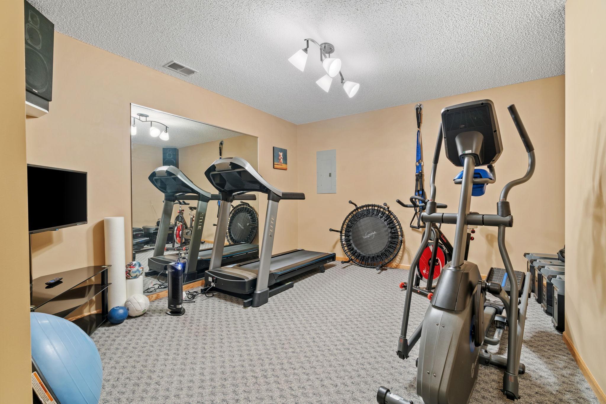 Lower level workout room